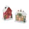 Red & Green Winter Village Houses Lighted Tabletop Town Décor Set, 5.75" & 6"